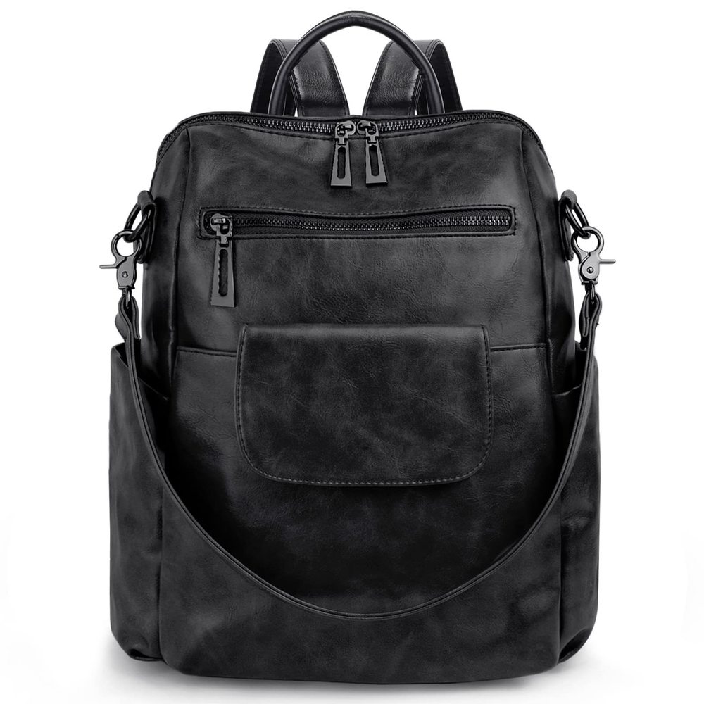 Women Backpack Purse 3 ways PU Washed Leather Ladies Rucksack Shoulder Bag🤩
